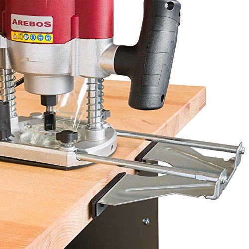 Arebos Oberfräse Holz Fräse maschine Hand Kanten 1200 W, inklusive 12 Fräser und Koffer, 4260199750179 - 9