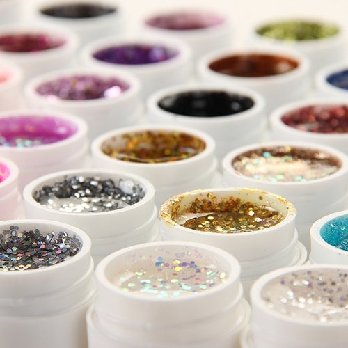 36 Farben Glitter Gel UV Gel Farbgel Set Polish Nagelgel Nailart DIY Glitzernd - 2