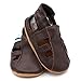 Soft Leather Baby sandal shoes boys or girls with Suede Soles by Dotty Fish with Suede Soles. Brown - 18-24 months