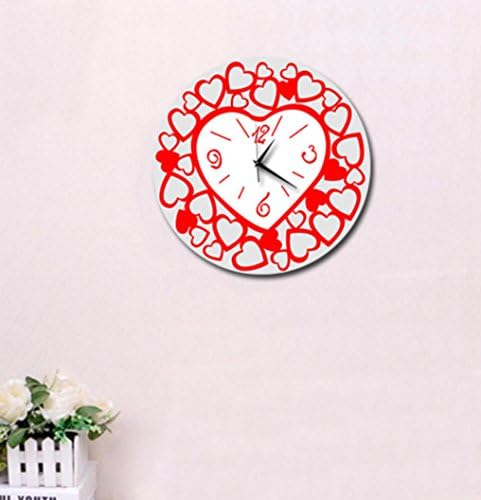 Heart-shaped wall clock modern living room Mute personality Clock