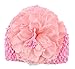 Demarkt Baby Girl Infant Pink Flower Decorated Hat Toddler Handmade Beanie Winter Knitted Crochet Cap