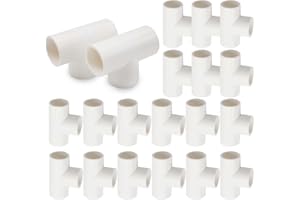 Bwintech 10 Piezas 20MM (1/2") 3 vías Conector PVC-U Fitting Codo Acoplamiento Conector Conexión Tubería Agua Jardín