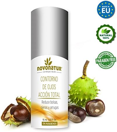 Eye Contour Action Total, Reduces Bags, Dark Circles and is Anti-Wrinkle Effect and Anti Age. Contains Caffeine, CASTAÑO DE INDIAS, Silicon, Organic Red Vine, Coenzyme Q10. 0% parabens.