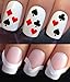 WATER NAIL TRANSFERS DECALS STICKERS ART SET #689 & 172. **plus x48 nail tip guides!!** x15 PLAYING CARD SUITS LAS VEGAS DIAMONDS ACES HEARTS SPADES NAIL TATTOO WRAPS & x48 FRENCH MANICURE TIP GUIDES! CAN BE USED WITH NATURAL GEL ACRYLIC STICK ON NAILS! OR WITH GLITTER DUST CAVIAR BEADS ALLOYS DECORATIONS CONFETTI FIMO SHAPES TAPE PENS RHINESTONES!