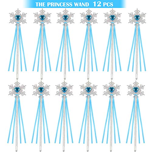 B Bascolor 12 Piezas Princesa Disfraz Accesorios Princesa Elsa Frozen Varita Mágica Disfraz Princesa Niña Carnaval Navidad Traje de Fiesta