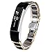 Produktbild V-MORO Metallband Edelstahl Keramik-ähnliches Ersatzband für Fitbit Alta Klein (Keramiklink Metallband-Schwarz&Gold)