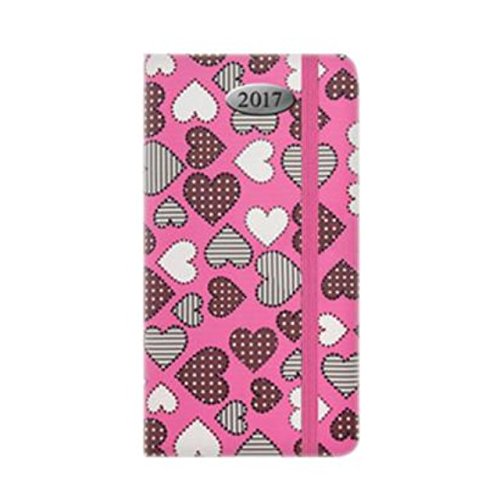 Download Pink Slimline Diary 2016 Dot To Dot Hearts Design Pocket Handbag Size Week To View