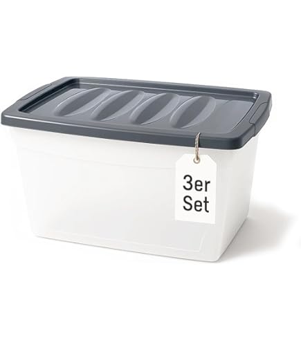 Cetomo 45L x 6 opbergdozen, plastic opbergdoos met Cetomo 45L x 6 opbergdozen, plastic opbergdoos met