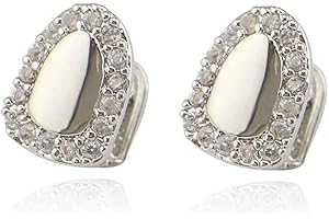 Sadiyamo 2PC with Diamond Round Single Grillz Cap for Your Teeth Grillz Men Women Hip Hop Jewelry Gift