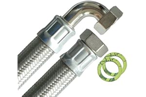 H2O-FLEX Tuyau Blindé 1"REMPL. x 1"REMPL. Coude (DN25) - 30cm / 300mm