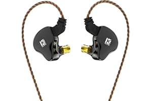 Yinyoo KBEAR KS2 słuchawki stereo Bass in Ear, HiFi Over Ear, zestaw słuchawkowy z redukcją szumów 1BA 1DD Hybrid IEM ze zdejmowanym kablem do biegania (z mikrofonem, czarne KS2)
