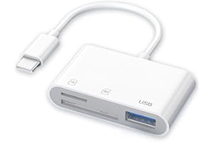 OWNFEEL USB C to SD TF Card Reader, 3-in-1 Type-C to Micro SD TF USB Reader Adapter for Camera Memory, External Memory Card Reader Compatible with phones Laptops Tablets Devices Boxed, Portable Plug Play