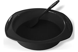 Backhaus Moule à Manqué en Silicone Platine Antiadhésif, Set à Pâtisserie Anti-adhérent - Moule à Gâteau Haut avec Spatule Maryse, La Meilleure alternative au Moule à Charnière | Noir