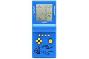 HLF 3.5-inch Large Screen Retro Brick Game Console for 80s/90s - Built-in 23 Classic Games: Racing, Tank, Puzzle - Children's Console (Blue)