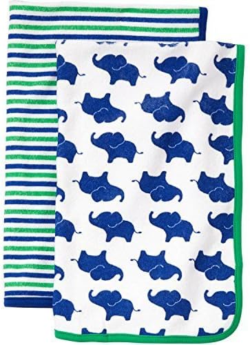 Child of Mine by Carter's Newborn Baby Boy Towel 2-Piece Set - Blue Elephants by Child of Mine