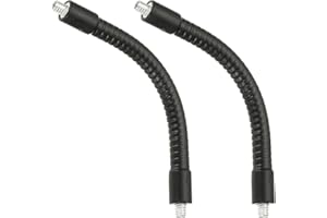 PATIKIL Col de cygne de 6 pouces, 2 pièces 1/4"-20 Mâle à Mâle Métal Universel Tuyau Flexible Bras Col de Cygne Extension Support pour Caméra d'Action, Téléphone, Microphone, Noir