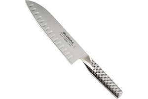 GLOBAL G-84 Cuchillo Santoku alveolado hoja 16 cm