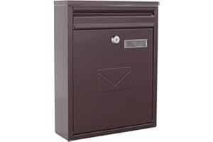 Rottner K10348 skrzynka listowa Como, brązowy, zamek cylindryczny z 2 kluczami, LxHxP 250x320x85 mm, zestaw mocujący, tabliczka znamionowa na uchwyt