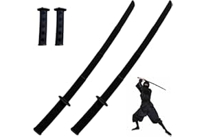 HQRKOTM 2 Pcs Épée télescopique imprimée en 3D, Jouet Katana Fidget, modèle d'épée de samouraï rétractable par gravité imprimé en 3D, Jouet de samouraï rétractable en Plastique Amusant (Noir)