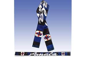 NARAMAKI® Abrazadera Inte negra azul "AMALA" 86 x 6 cm – Banda ideal para tifo – Gadget Fútbol