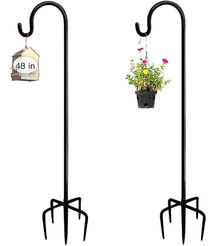 DKINY 2pcs Crochets Berger 90cm Métal Antirouille - Idéal Mangeoire Oiseaux & Lanternes Jardin