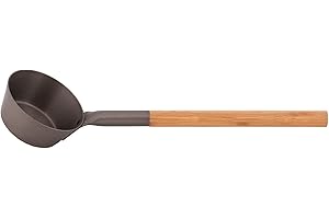 Rento - Louche de Sauna - Aluminium/Bambou écologique-résistante à la Chaleur, Brun Goudron, 43 cm [215765]