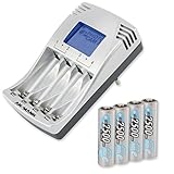 Das intelligente & kompakte Ladegerät lädt zuverlässig und leistungsstark 2 oder 4 NiMH Akkus der Größen Micro AAA und Mignon AA / Perfekt geeignet für Spielzeug-  Modellbau- & Digicam-Akkus