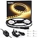 Price comparison product image Ustellar Dimmable LED Strip Lights Kit, 5M Strip Lighting, 300 Units SMD 2835 LEDs, 12V LED Tape, Non-Waterproof Warm White LED Ribbon with Adaptor and Clips for TV Backlight Stairway Home Decoration