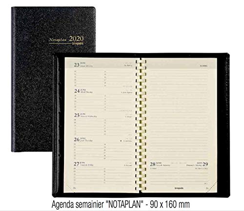 Télécharger Brepols NOTAPLAN Agenda Semainier Civil 2020 spiralé, 90 x 160 mm Francais PDF