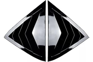 Advokingtap Car Rear Window Louvers Shutters Blinds Cover Trim For Ford Fiesta MK7 MK7.5 2008-2017, Black, Carbon Fiber(Glossy black)