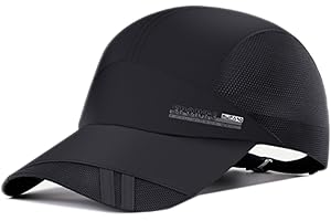 JAOAJ Szybkoschnąca czapka z daszkiem, UPF50 składana czapka chroniąca przed słońcem męska czapka z daszkiem, kapelusz przeciwsłoneczny, regulowana czapka sportowa