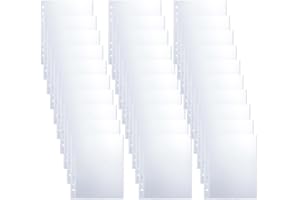 TUCNOEU 30pcs A5 Transparent Plastic Photocard Sleeves for 6 Ring A5 Binder,5.12x7.48in Plastic Sleeves, Ultra-Clear Photo Sleeve Waterproof PVC Binder Sleeve for Photos, Postcards, Seed Packets