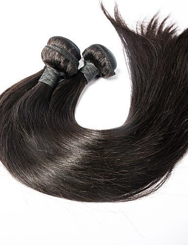JFF/ 20inch 3pcs/lot Straight Hair Weft Peruvian Virgin Hair Extension Machine Double Weft Hair Weave , 20 20 20-natural black