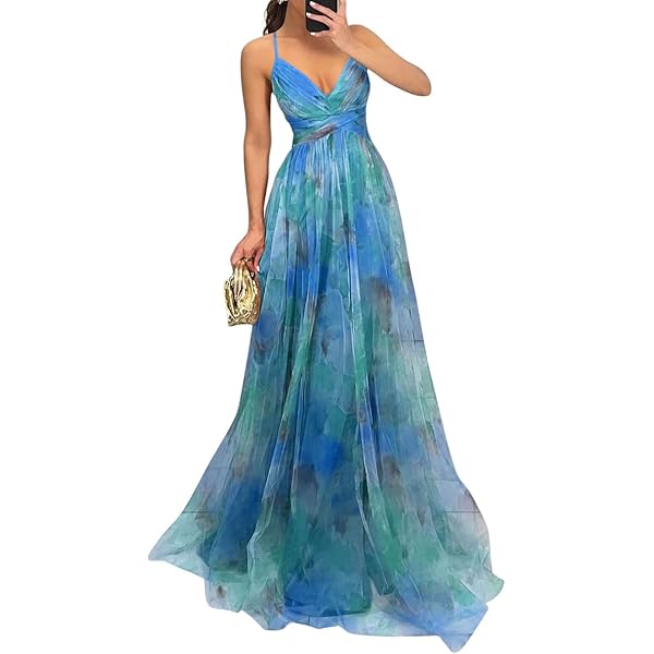 Ocean Plus Abito Lungo Vintage Donna Senza Maniche Con Scollo A V - Stampa Floreale, Vita Elasticizzata Con Lacci, Taglie S-3XL - 5