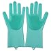 Produktbild JLKPBX Geeignet für Küchenhandschuhe Reinigungshandschuhe schaden Nicht der Hand Küche Geschirr hohe Elastizität Upgrade Badezimmer 2 in 1 wasserdicht Mode11.5x32.5cm grün