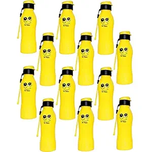 Kieana Kids Return Gift for Party Plastic Water Bottle Gifts for Boys/Girls for Children School Supplies in Bulk - ( Pack of 12,Yellow)