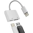Otg Adapter Lightning Male to Usb Female and Charger Cable for Iphone 13 11 12 Mini Max Pro Xs Xr X 7 8plus Ipad Air A Camera Memory Connector Stick Flash Drive Cord Cable Converter Charging Splitter