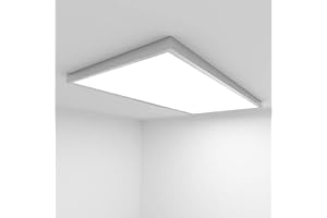 ‎VKELE Vkele [Sparpreis inkl. Aufbaurahmen] [Premium 127lm/W] LED Panel 120x60cm Kaltweiß 6000K 72W 9200lm Silberrahmen Deckenleuchte, Deckenlampe, Büroleuchten