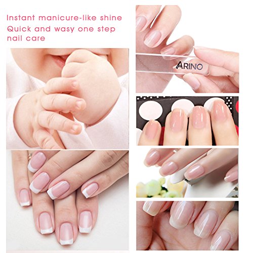 ARINO Polierfeile Nagelfeile Glasnagelfeile Patentgeschützte Feile aus Südkorea für Maniküre und Pediküre Abwassbar Transparent Muttertagsgeschenke - 4