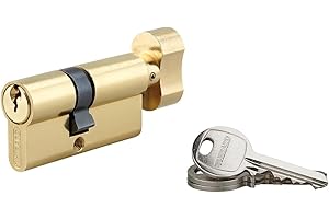 Cilindro europeo per serratura a pomolo SA 35Bx25mm, anti estrazione, ottone, 3 chiavi - THIRARD