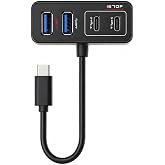 Coverzone USB 3.2 4 Port Hub USB Type-C Girişli, 1x USB 3.2-A 10Gbps + 3 Port USB 2.0 C/A, 25 cm Kablolu, ABS G&ouml;vde, Windows 