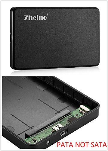 Zheino 2,5 Zoll USB 2.0 IDE 44PIN PATA HDD/SSD Festplatten Externes Festplattengehäuse Gehäuse Mit USB2.0 Kabel, Tool-free – Schwarz - 5