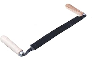 Aqbau® Couteau à tirer pour le bois Couteau droit Couteau Wagner avec manche en bois Fer à éplucher Bois Métal 49 cm