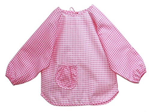 Chilsuessy 3 Stücke Set Baby Lätzchen mit Ärmel Kinder Wasserdicht Ärmellätzchen mit Auffang Tasche Baumwolle 2 Groesse von 1 bis 5 Jahre Alt - 5