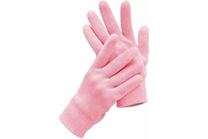 Pinkiou Moisturising Gloves for dry hands overnight hand moisturising gloves cotton Silicone Gel inside for Moisturizing Softening (Pink)