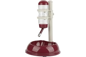 ZERODIS Ciotola per Cani, Borraccia Automatica per Dispenser di Cibo per Animali Domestici con Base per Ciotola di Sollevamento per Piccoli Animali(Marrone)