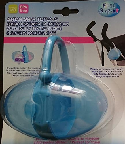 2 Section Pacifiers Separately Case Dummy Holder Soother Travel Box 0m+ Blue