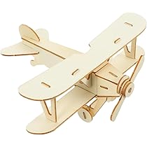 Ciieeo Holz Flugzeug Bausatz - DIY Modellflugzeug 15x12x6cm Zum Selberbauen