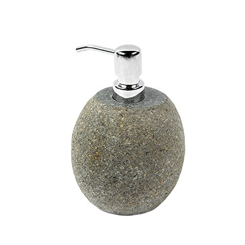 WOHNFREUDEN Naturstein Seifenspender aus Flusskiesel ✓ ca. 15 cm hoch ✓ ideal für Flüssigseife ✓ Dekoration für Naturstein Waschbecken aus Granit Kiesel ✓versandkostenfrei ✓ - 3