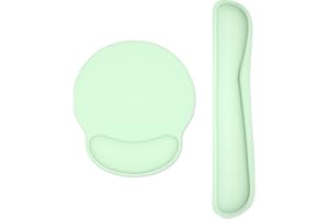 Dapesuom Keyboard Wrist Rest and Mouse Pad with Wrist Support, Memory Foam Wrist Rests for Keyboard and Mouse Set, Ergonomic Wrist Pad with Non Slip Base for Easy Typing & Pain Relief,Lake Green